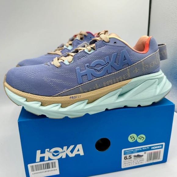 NWT Hoka Elevon 2 Running Shoes Mental Health Sneakers Unisex Purple Blue Glass​ - Picture 3 of 16